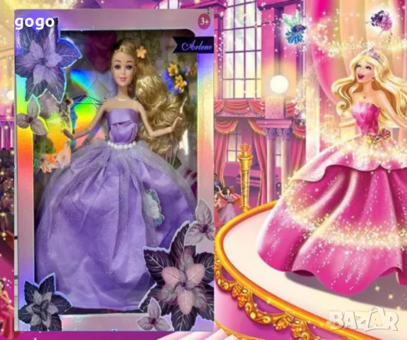 Кукла с красива лилава рокля, снимка 2 - Кукли - 47960502