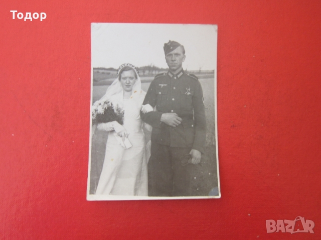 Стара немска снимка войник 3 Райх Сватба , снимка 5 - Колекции - 36057566