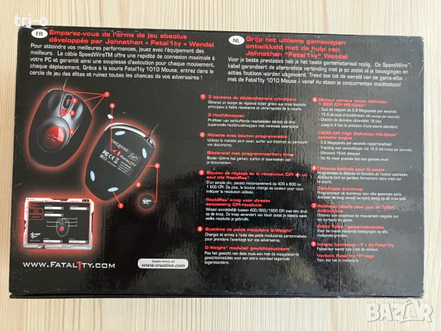 Геймърска Мишка Creative Fatal1ty 1010, 1600 dpi, USB, снимка 4 - Клавиатури и мишки - 41520299