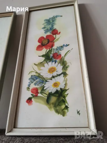 Флорални акварелни картини, снимка 5 - Антикварни и старинни предмети - 47438128