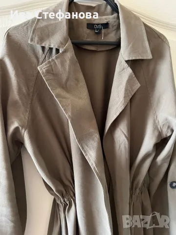 Нов тъмно зелен елегантен шлифер тип рокля набран в талията, снимка 5 - Шлифери - 49155917