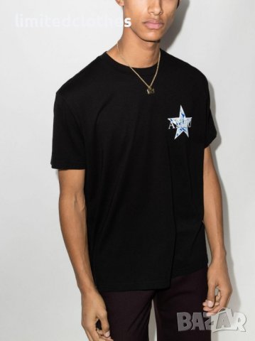 AMIRI Black Paisley Star Logo Print Мъжка Тениска size S , M и L, снимка 3 - Тениски - 40684148