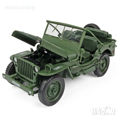 Метални коли - Метален Военен Джип USA 1:18 – Military Jeep,, снимка 3 - Колекции - 34908068