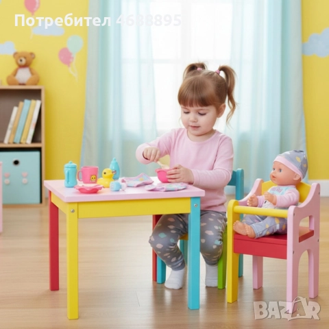 Кукла Baby Doll с аксесоари за хранене – Забавление и грижа за малката мама, снимка 2 - Кукли - 52872635