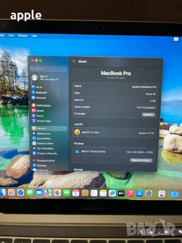 13" M1 MacBook Pro A2338 (2020) Space Grey-КАТО НОВ, снимка 9 - Лаптопи за работа - 52235460
