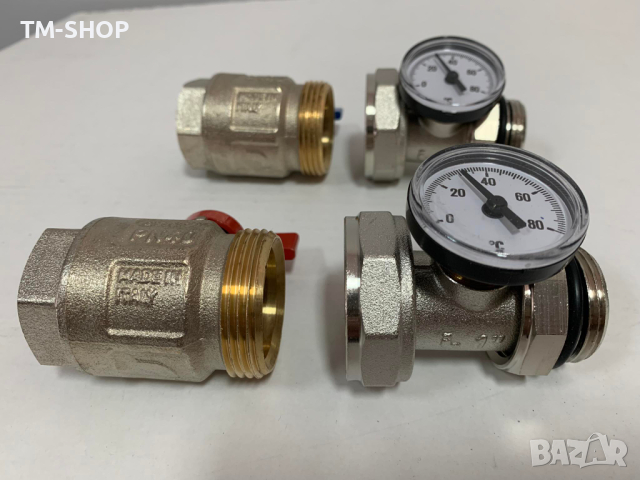 Комплект кранове за подово с термометър 1’’, снимка 2 - Радиатори - 44670334