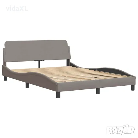 vidaXL Рамка за легло без матрак Hanko, таупе, 140x190 см плат, снимка 5 - Спални и легла - 56146999