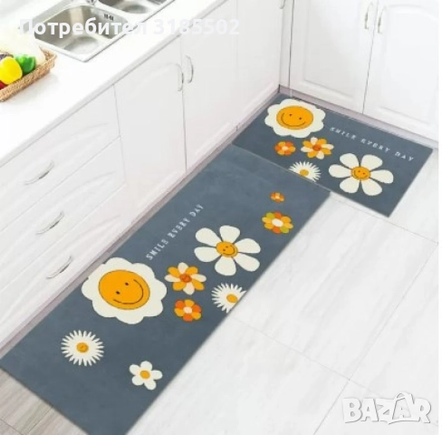 Комплект водоустойчиви противоплъзгащи постелки за кухня, различни цветове, снимка 8 - Пътеки - 51526557