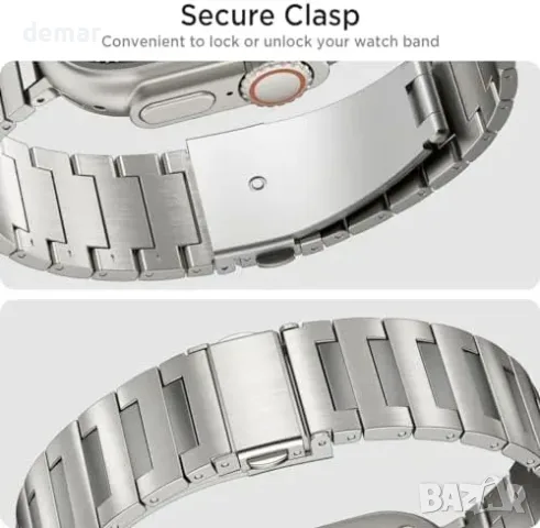 Метална каишка Miimall от титанова сплав за Apple Watch, 59,2 г, снимка 5 - Аксесоари за Apple - 56228570
