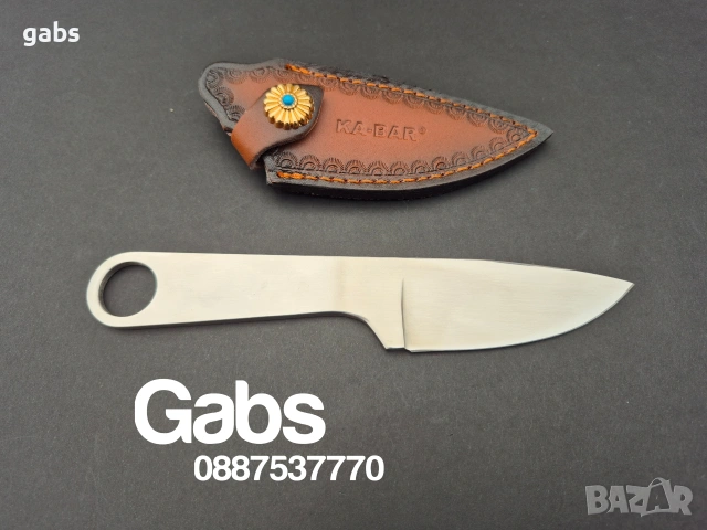 Нож KA BAR OLEAN NY ,фултанг с кожена кания, снимка 3 - Ножове - 53402353