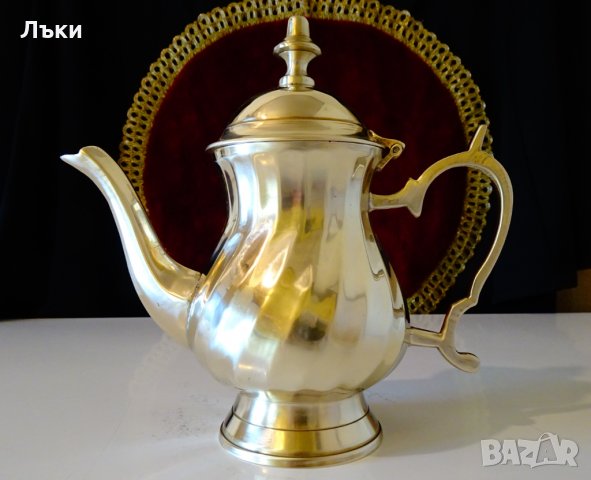 Бронзова кана за ракия,чайник,релеф. , снимка 3 - Антикварни и старинни предмети - 35816990