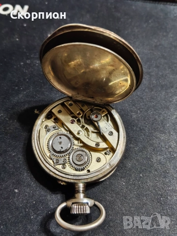 Швейцарски СРЕБЪРЕН джобен часовник 1901г.  - 10 РУБИНА -  ПРОМОЦИЯ, снимка 5 - Джобни - 48366714