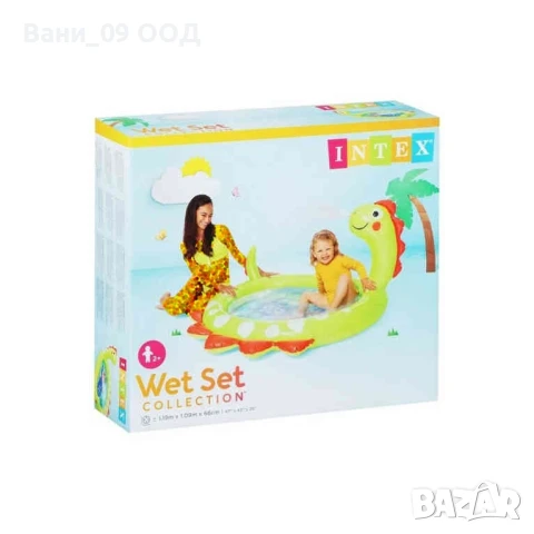 Бебешки надуваем басейн "Intex" Дино с пръскалка, снимка 2 - Басейни и аксесоари - 50756767