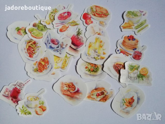 Скрапбук стикери за декорация планер храна - 23 бр /комплект 