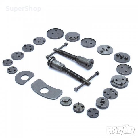 Комплект за сваляне на спирачни цилиндри с ляво и дясно въртене 21 части инструменти в куфар, снимка 3 - Куфари с инструменти - 38751280