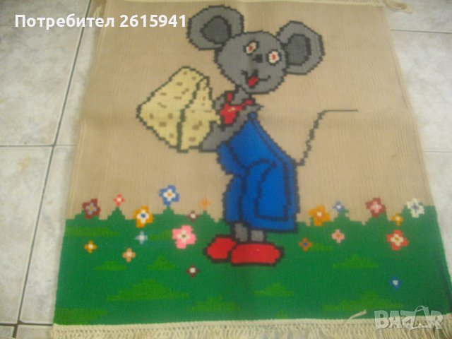Нов Ръчно Тъкан Детски Килим-Двулицев-67х59см-Дебел, снимка 10 - Други - 38981651