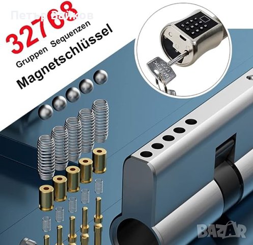 заключващ цилиндър с цифров код и ключ и Bluetooth приложение за телефон, пръстов отпечатък, парола, снимка 4 - Друга електроника - 41772071