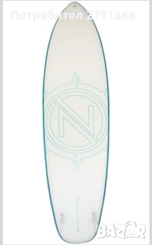 Надуваема дъска за гребане, падълборд iROCKER Nautical GO Cruiser 10'6" бяло/син , снимка 4 - Водни спортове - 52407884