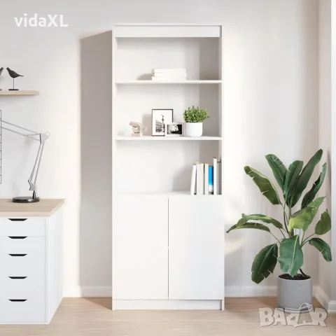 vidaXL Висок шкаф, бял, 70x35x180 см, инженерно дърво, снимка 3 - Бюфети - 56147037