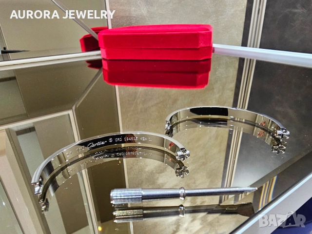 CARTIER Love White Gold Гривна с Отверка, снимка 7 - Гривни - 53148901