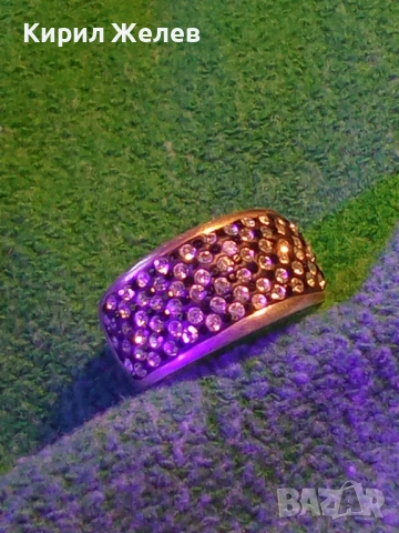 ШАРМАНТЕН СКЪПОЦЕНЕН СРЕБЪРЕН ПРЪСТЕН РОДИРАНО СРЕБРО 925 с МНОГО ЮВЕЛИРНО ФАСЕТИРАНИ ЦИРКОНИ 39232, снимка 14 - Пръстени - 49866088