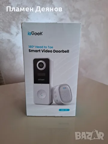 Смарт Видео Звънец ieGeek Bell J10 – 2K HD, 180 Изглед, AI Детекция & WiFi