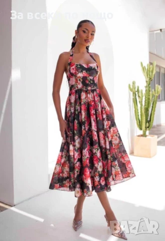 Дамска Ефирна Лятна Рокля - Налични Различни Цветове Код A683, снимка 4 - Рокли - 50743127