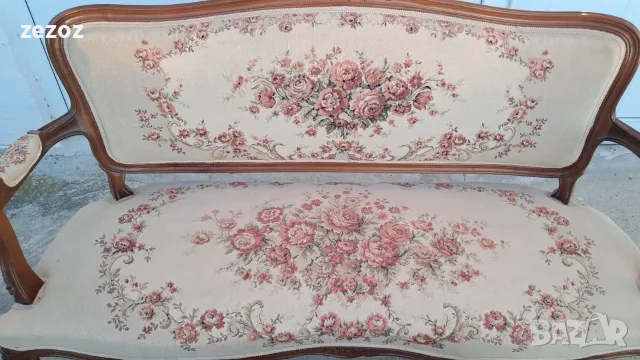 Комплект за хол барок махагон, снимка 7 - Дивани и мека мебел - 56353449
