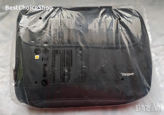Чанта за лаптоп Taygeer 15,6", черна, премиум материал, водоустойчива, с презрамка и органайзер, снимка 7 - Чанти - 53255746