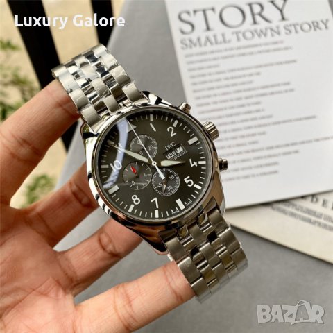 Мъжки часовник IWC Pilots Watch Chronograph с кварцов механизъм, снимка 2 - Луксозни - 39334552