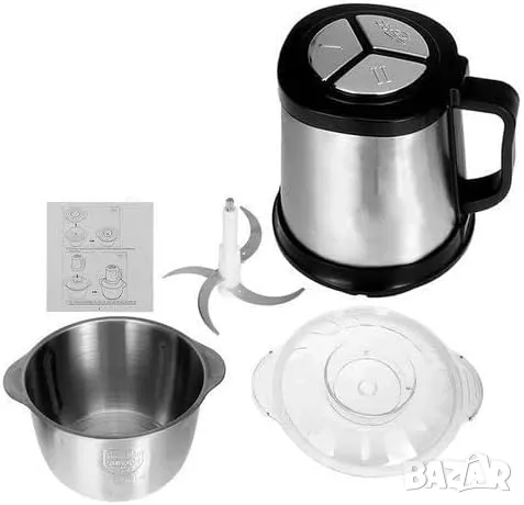 Професионален Електрически Чопър Месомелачка 5L, снимка 2 - Други инструменти - 48879739