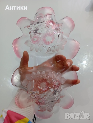 Кристална двойна купа , снимка 11 - Прибори за хранене, готвене и сервиране - 52627525