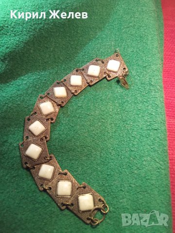 ВЪЗРОЖДЕНСКА БРОНЗОВА ПОСРЕБРЕНА ГРИВНА с КАМЪНИ 11895, снимка 9 - Антикварни и старинни предмети - 30523543