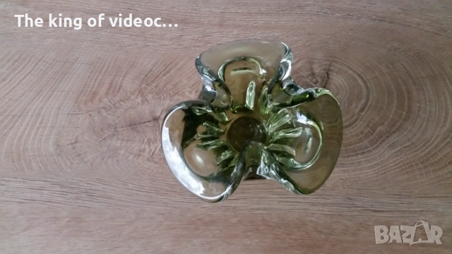 Стъклен масивен пепелник от 90-те години , снимка 4 - Декорация за дома - 53508500