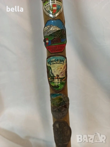 Автентични тиролски алпийски бастуни с колекционерски плакети, снимка 7 - Антикварни и старинни предмети - 53656824