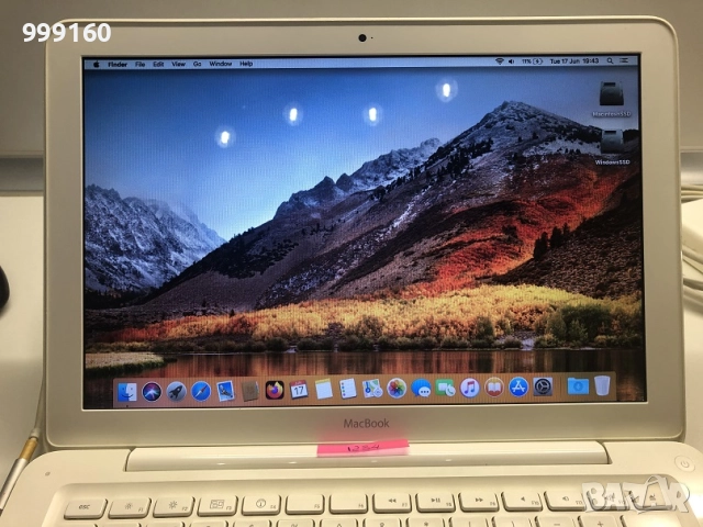 Лаптоп APPLE MacBook A1342 в много добро състояние, SSD, има Windows7, снимка 6 - Лаптопи за работа - 52360260