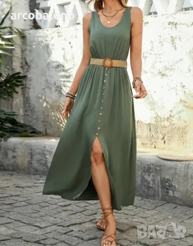 Дамска рокля без ръкави с цепки