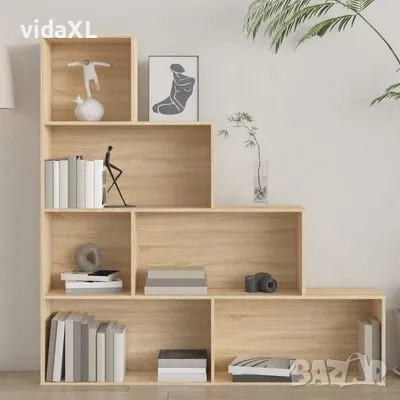 vidaXL Библиотека/параван, дъб сонома, 155x24x160 см, инженерно дърво（SKU:800660）, снимка 3 - Други - 48910333