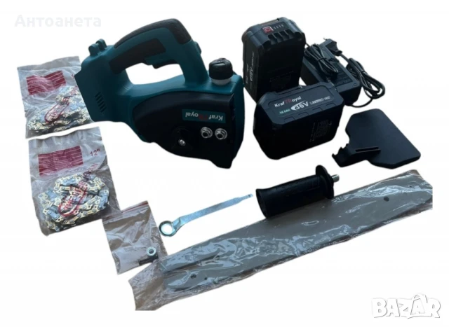 Безчеткова резачка с маслен филтър 30 см.,2 вериги,1 шина,батерии 2х36V,10Ah, снимка 2 - Други инструменти - 51242163