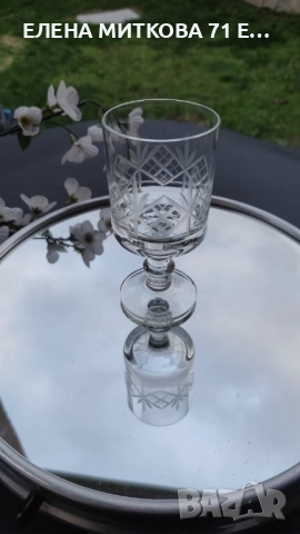Сервиз от 6 бр.български кристални чаши за аперитив-нови, снимка 8 - Чаши - 52619199