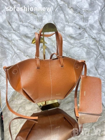 Polene дамска чанта в черно и кафяво, снимка 4 - Чанти - 53207571