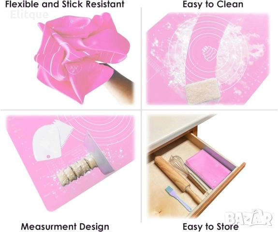 Силиконова постелка за печене, точене и месене, снимка 2 - Други стоки за дома - 52796095