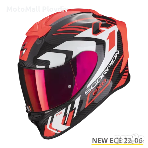 Каска SCORPION EXO-R1 EVO CARBON AIR SUPRA Black-Red
