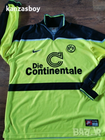 borussia dortmund nike 1997/98 home long sleeve vintage shirt - колекционерска футболна блуза 2ХЛ , снимка 6 - Спортни дрехи, екипи - 52135858