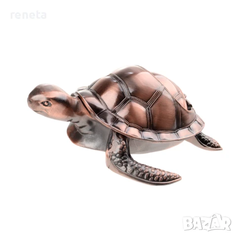 Пепелник костенурка, Тип противовятърен, Метален, 6х16х19 см, снимка 1