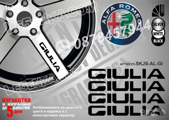 Alfa Romeo Giulia надписи за спици
