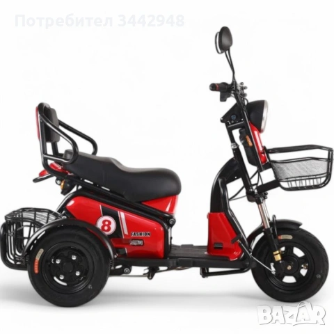 Двуместна електрическа триколка PUDDING PRO, снимка 3 - Инвалидни скутери - 53167006