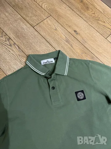Мъжка тениска с яка Stone Island | S размер, снимка 3 - Тениски - 56204718