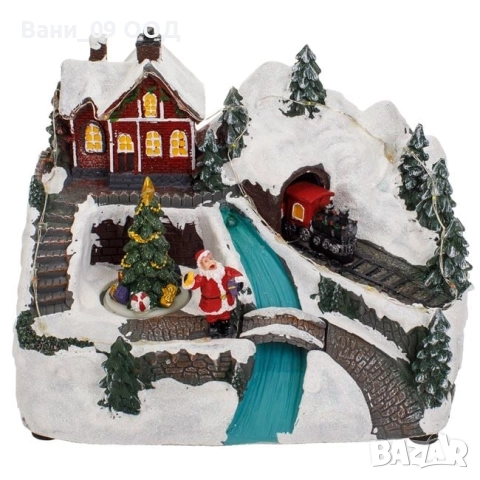 Музикална коледна сцена със светлина и движение, снимка 2 - Декорация за дома - 52303863