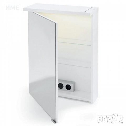 LED Огледален шкаф DEKOR, 50 х 67 х 24 см, С ключ и контакт, Бял , снимка 2 - Огледала - 33843463